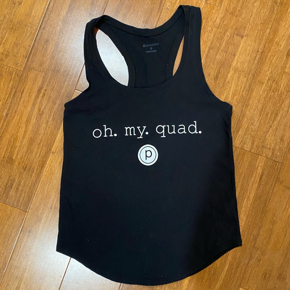 Pure Barre Oh My Quad Black Tank Top